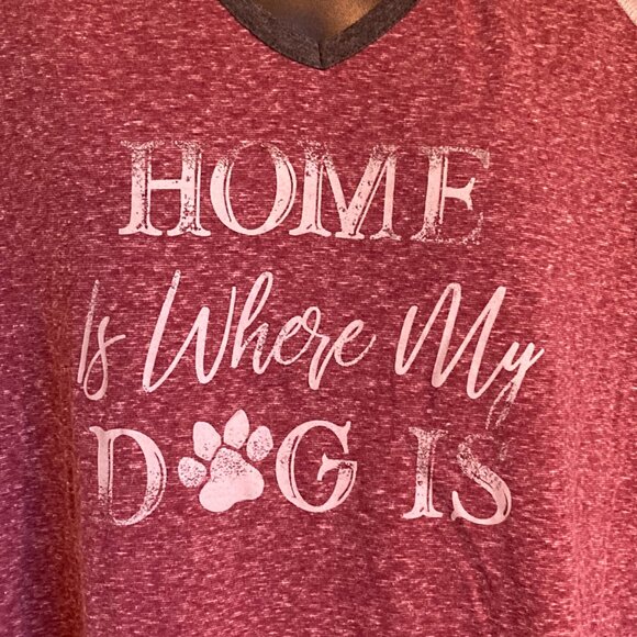 Maurices Home is Where my Dog is Baseball Style T-shirt - Picture 2 of 2